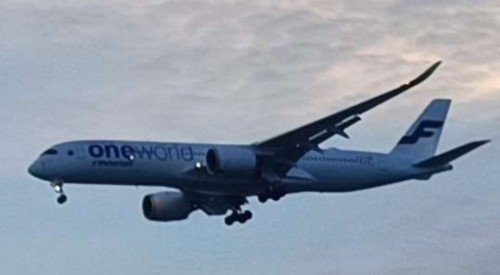 Planes preparing to land at Changi Airport.